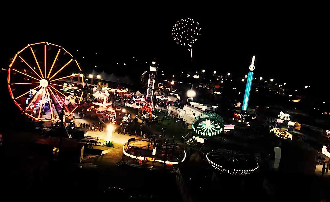 fireworks over addison field days at night
